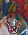 Nature morte au napperon rouge - Nature morte - Still Life
